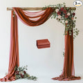 Wedding Arch Draping Fabric Backdrop Drapes 3 Panels, Terracotta | 28.7"x20FT by Wokceer