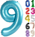 9 Balloon - Pastel Blue Birthday Number Balloons, 40 Inch Decorations | Pastel by ALPHADELTAPI