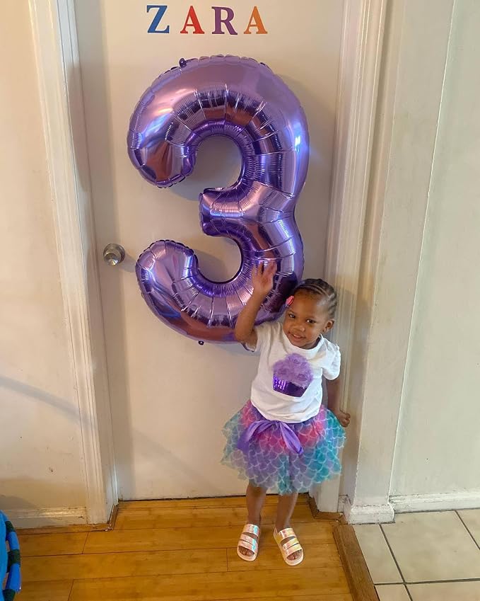 7 Balloon - Purple Birthday Number Balloons, 40 Inch Decorations Men Women | - Image 4