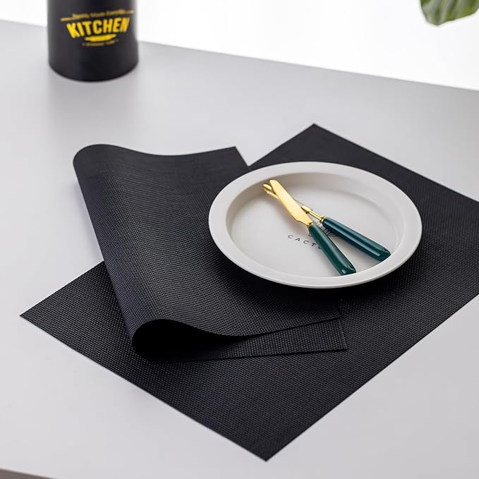 LEXMORE Placemats Set of 8 Vinyl/Plastic Woven Place Mats - Image 6
