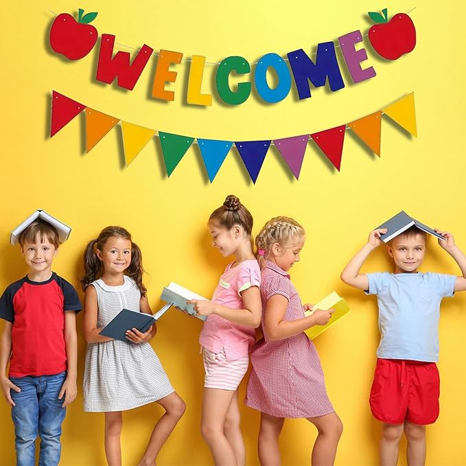 Welcome Banner Colorful Back to School Decorations Felt First Day of School - Image 4