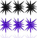 HILAVO 6PCS Purple Black Star Balloons, 22Inch Large Star Shaped Balloon Foil by HILAVO