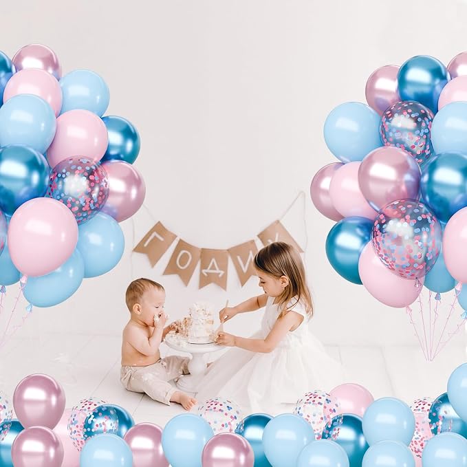 Pink and Blue Latex Balloons Set - Image 5