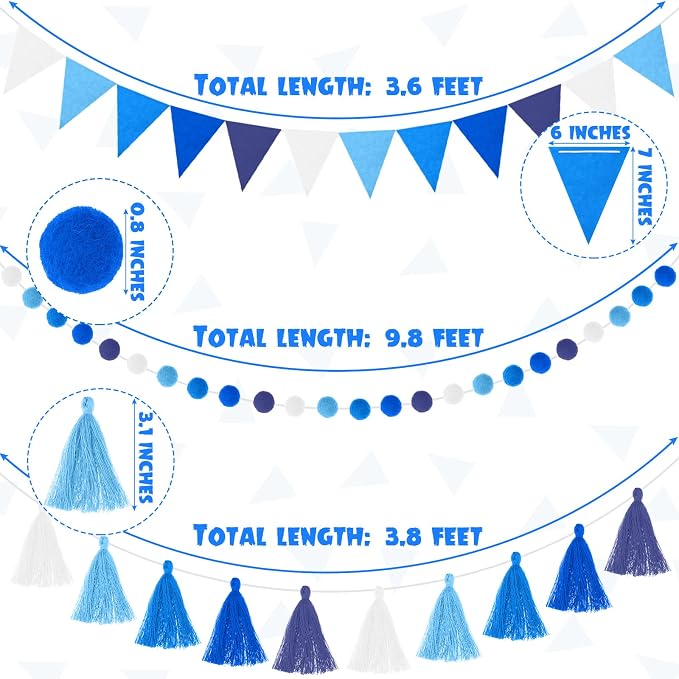 Irenare 9.8 ft Pom Pom Garland for Classroom Felt Rainbow Garland Back to - Image 3