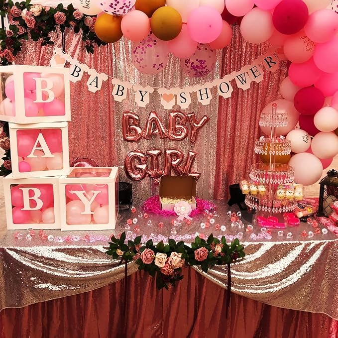 Poise3EHome Fuchsia Pink Sequin Backdrop Curtain, 2 Panels 2Ft x 8Ft Glitter - Image 8