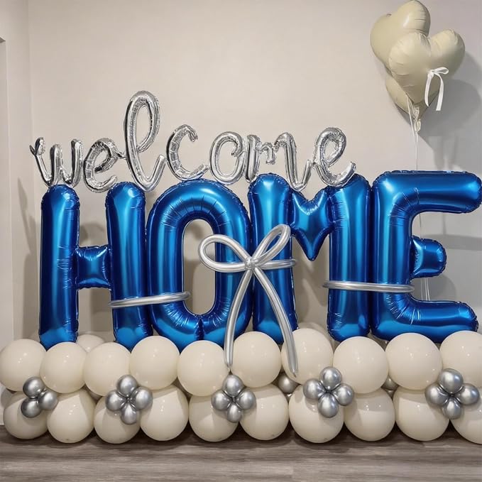 Blue HOME Balloons 40 Inch, Large HOME Letter Banner - Image 6