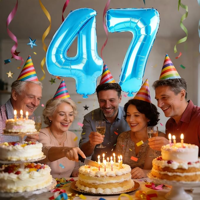 40 Inch Number 47 Balloons for 47th Birthday Party Decorations, 0-100 Jewelry - Image 2