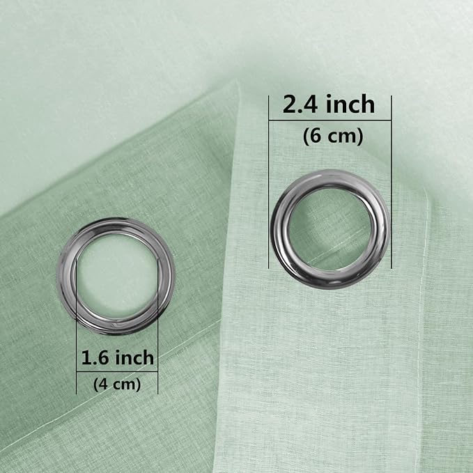 DWCN Ombre Faux Linen Sheer Curtains - Image 2