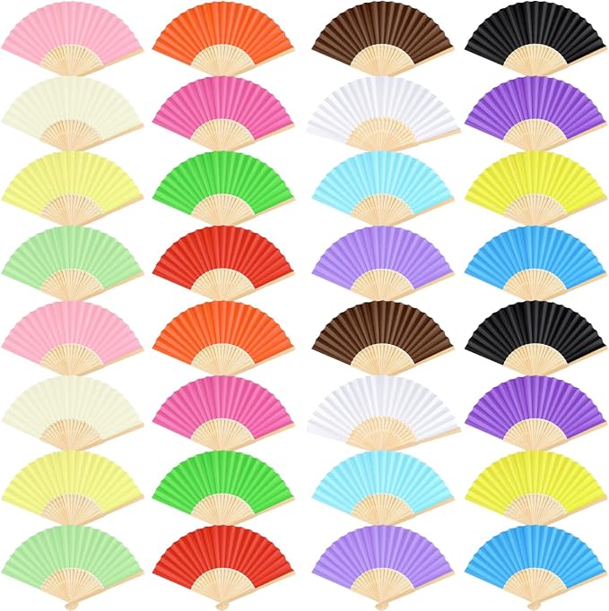 FEPITO 32 Pieces Handheld Paper Fan by FEPITO