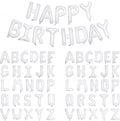 65 Pcs White Happy Birthday Balloons, 2 Sets A-Z White Letters Foil Balloons by Unknown
