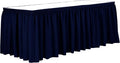 Ultimate Textile Pleat Polyester Fabric Table Skirt - Machine Washable Flame Resistant with Clips for Events, Weddings & Trade Shows, Cut & Sewn in Paterson, NJ - Deep Royal, 7' Shirred Pleat