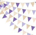 30 Ft Purple Lavender Beige Champagne Gold Party Decorations Pennant Banner by pinkblume
