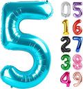 Light Blue Number 5 Balloon 40 Inch, 5th Birthday Decorations Men Women | Foil by IWERP
