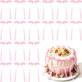 NEBURORA 50 Pcs Pink Bows for Cake Decoration Party Ribbon Bowknots | Pastel by NEBURORA