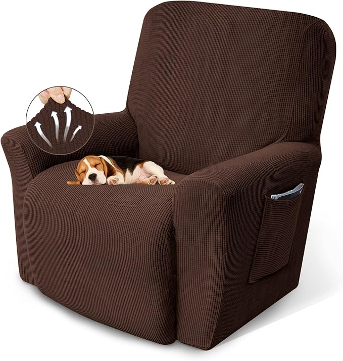 Recliner Chair Covers, 1-Piece Lazy Boy Recliner Covers, Chocolate | Washable by KEKUOU