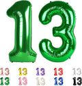 Number 13 Balloon 40Inch for 13 Year Old Birthday Decorations, Dark Green | by Mluchee