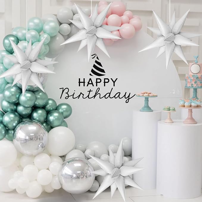 ZAKVOOR 60 Pcs Star Balloons 12 Spike Foil Explosion Party Decoration Balloons - Image 5