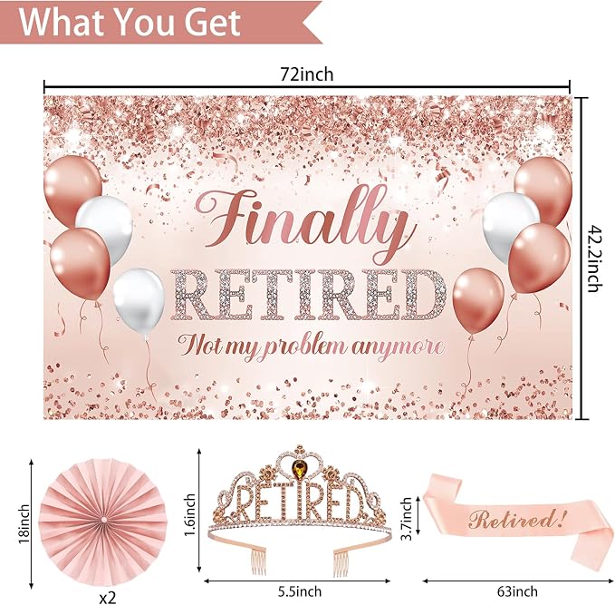 Rose Gold Retirement Decorations - Image 3
