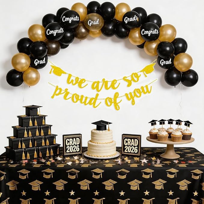 2026 Graduation Banners Party Decorations Gold Glitter Graduations Banners | - Image 4