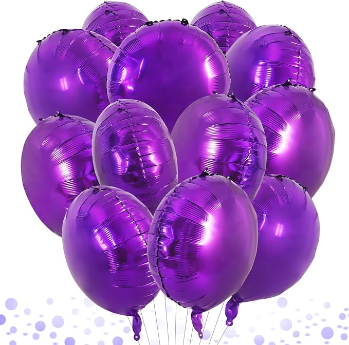 TONIFUL 30Pcs 18 Inch Large Purple Round Shape Foil Balloons Big Purple Circle by TONIFUL