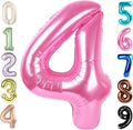 4 Balloon Numbers Birthday Decorations, 40In Pink Balloons by Mluchee