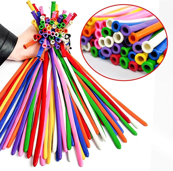 ASIYUHY 260 long balloons 100 Pack Twisting Animal Balloons Assorted Color - Image 2