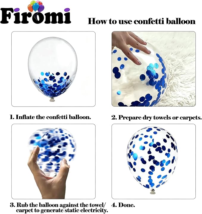 Firomi Metallic Silver Navy Blue Balloons Set 12 inch 70pcs | Dark Blue and - Image 6