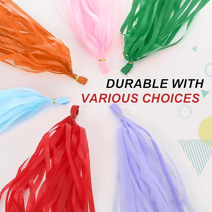 MECCANIXITY 20Pcs Tassel Garland Banner Tissue Paper - Image 3