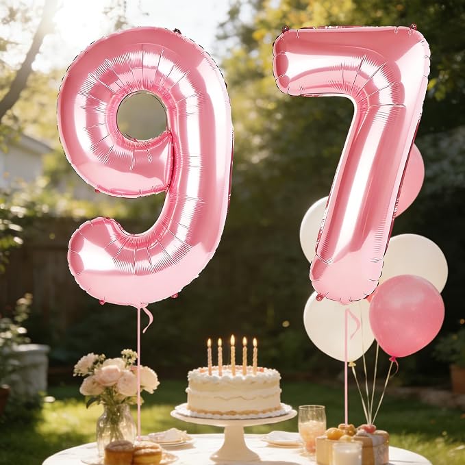 40 Inch Number 97 Balloons for 97th Birthday Party Decorations, 0-100 Jewelry - Image 3
