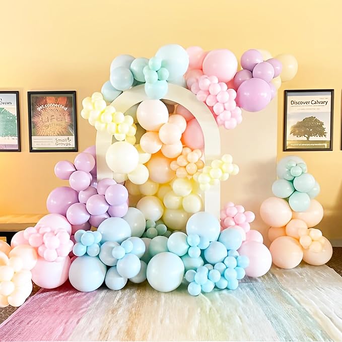 Voircoloria 66pcs Pastel Macaron Latex Party Balloons, 12inch | - Image 8