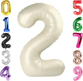40 Inch Cream Number 2 Balloon Birthday Party Decorations by Hadoife