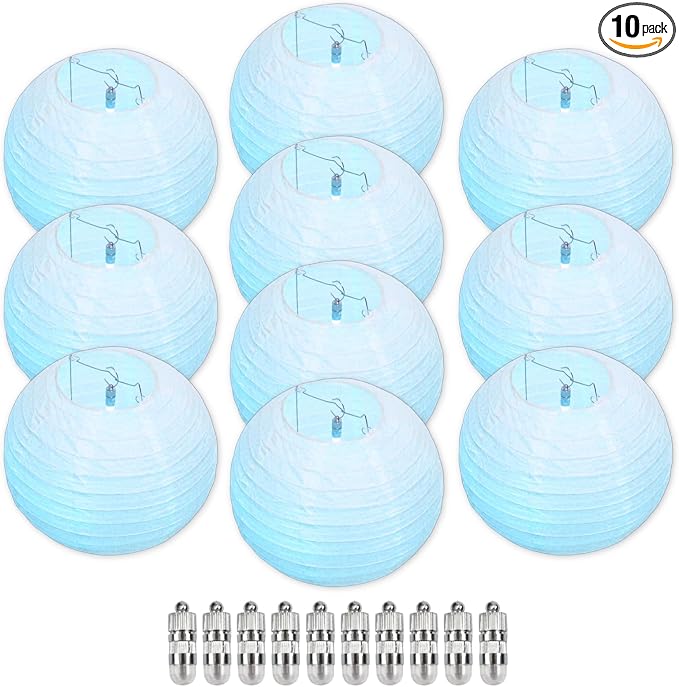 Light Blue Chinese Paper Lanterns by Ethbrisge-