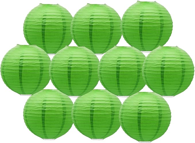 Green Paper Lanterns Decorative Hanging Chinese Ceiling Party Supplies by BARTHEW