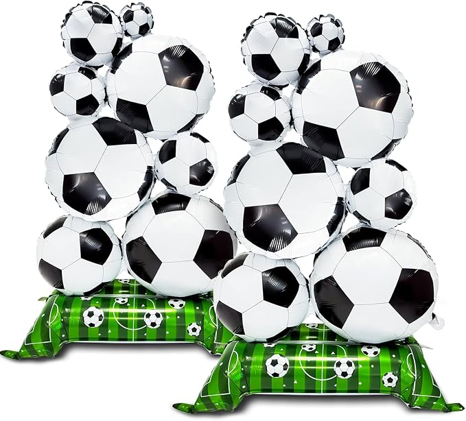 Giant Self Standing Soccer Ball Balloons 2 Pcs 5 ft Soccer Party Balloon by Lukinuo