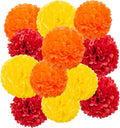 Red Orange and Yellow Tissue Pom Poms Paper Kit DIY Decorative Flowers Ball by DOUSUI