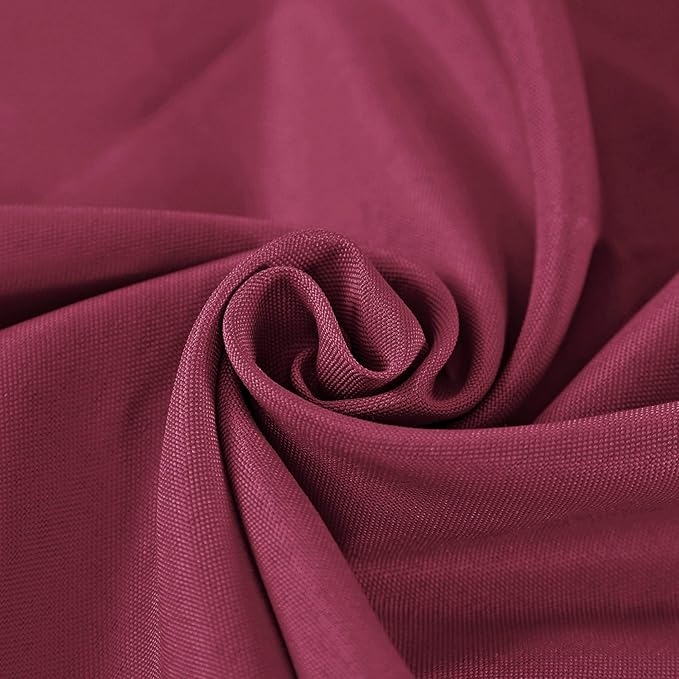 132 inch Round Tablecloth Washable Polyester Table Cloth Decorative Table Cover for Wedding Party Dining Banquet（132 inch,Burgundy）