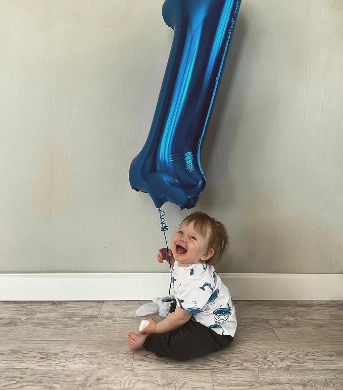 40 Inch Navy Blue Number 6 Balloon, 6th Blue Birthday Party Decorations | 40 - Image 2