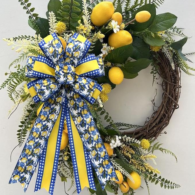 4 Rolls Lemon Wired Edge Ribbon - Image 5