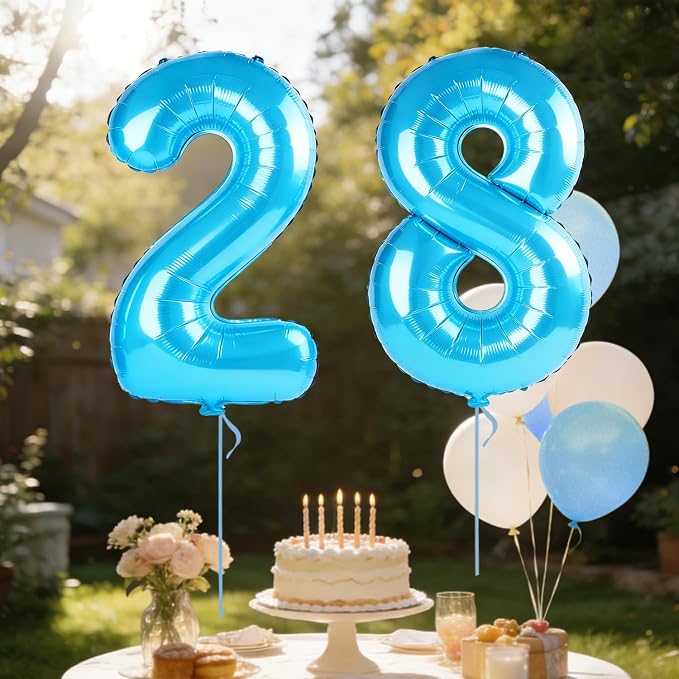 40 Inch Number 28 Balloons for 28th Birthday Party Decorations, 0-100 Jewelry - Image 3