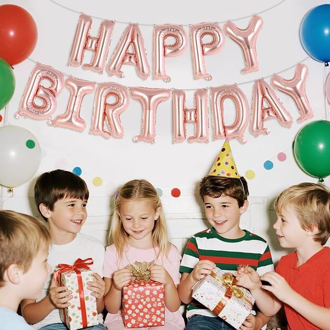 Happy Birthday Balloons Banner, Foil Balloon Personalized Name Letters Balloons - Image 3