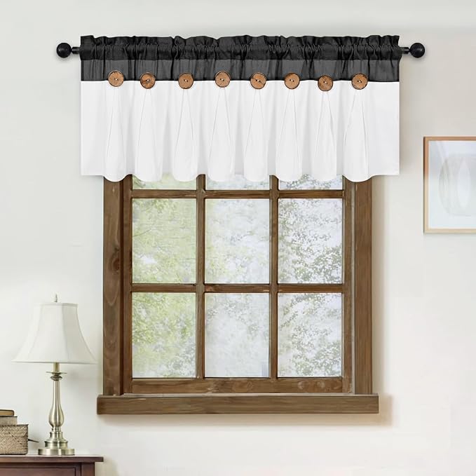 Farmhouse Valance Curtains, Boho Cotton Linen Kitchen Valance, Country Rod - Image 7