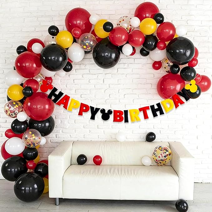 Pre-Strung 3D Felt Cartoon Mouse Happy Birthday Banner - Image 8
