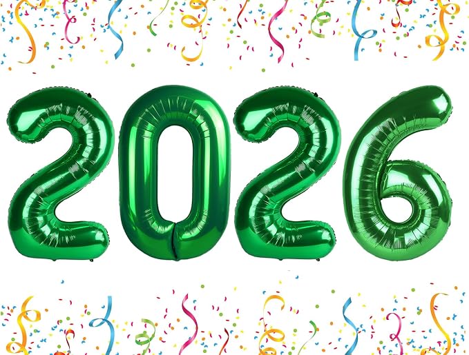2026 Balloon Numbers Party Decorations, 40In Green Balloons | Eye-catching by Mluchee