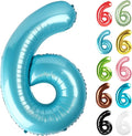 Pearl Blue Number 6 Balloon 40 Inch by IWERP