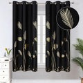 Gold and Black Blackout Curtains 2 Panels Set Thermal Insulated Window Curtains by ESTELARTEXTILER