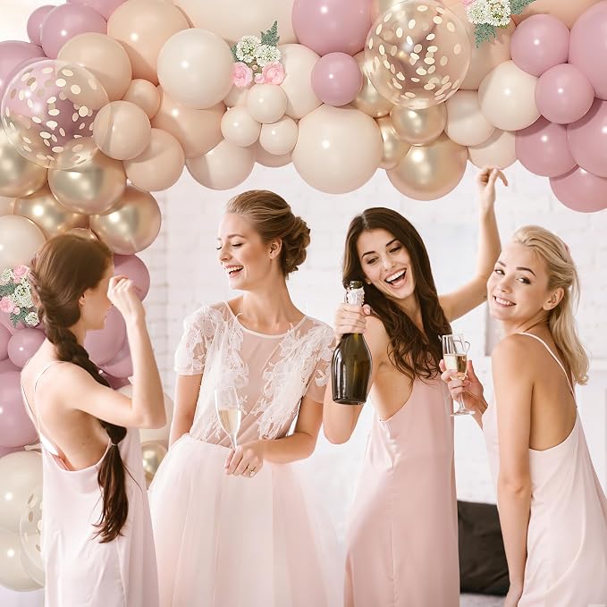 157Pcs Boho Dusty Pink Balloons Arch Garland Kit Different Size | Blush Pink - Image 3