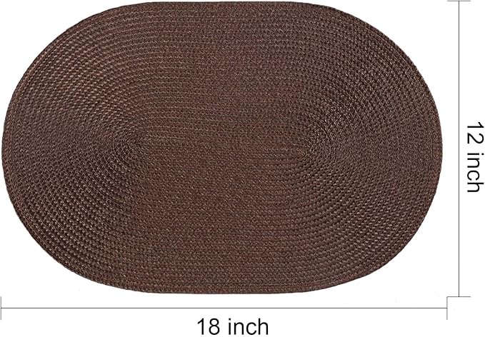 AHHFSMEI Placemats Set of 8 for Dining Table Washable Woven Non-Slip 18x12 - Image 3