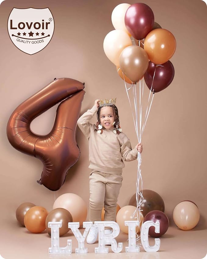 40 Inch Coffee Brown Number 9 Balloon Large Size Jumbo Digit Mylar Foil Retro - Image 5