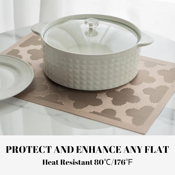 Placemats Set of 8 Vinyl/Plastic Woven Place Mats - Image 5