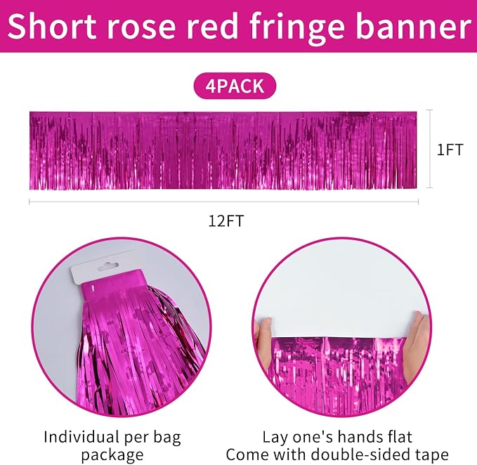 Hot Pink Party Decorations 48FT - Image 4